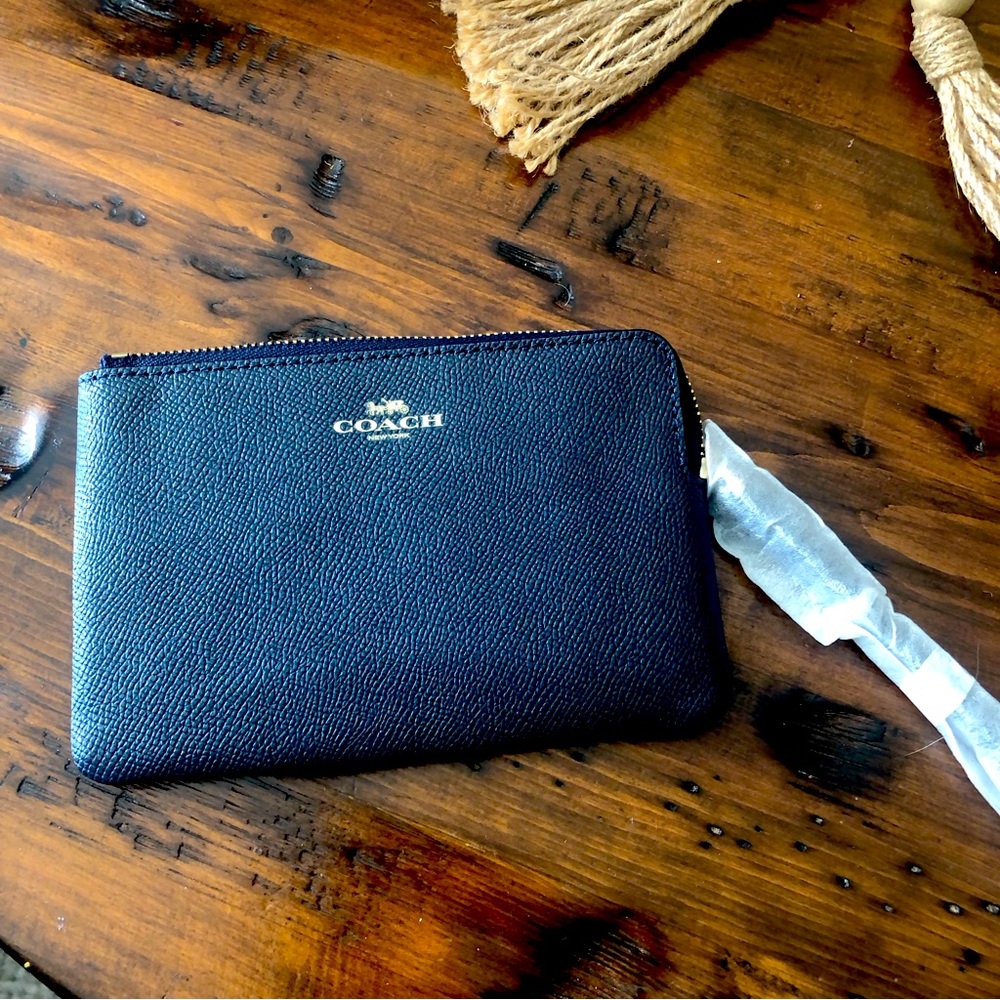 Coach Midnight Zip Clutch Navy